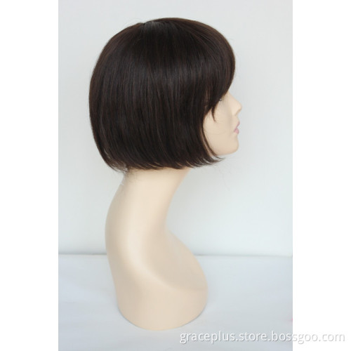 Tangle free short Indian human hair wig for women of color
